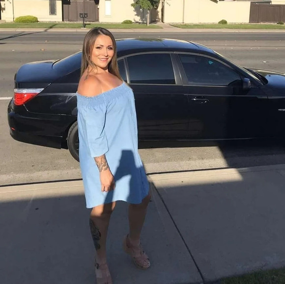 Paper Crane Smocked lightweight denim mini Tunic Sundress off shoulder M blue - Picture 2 of 8